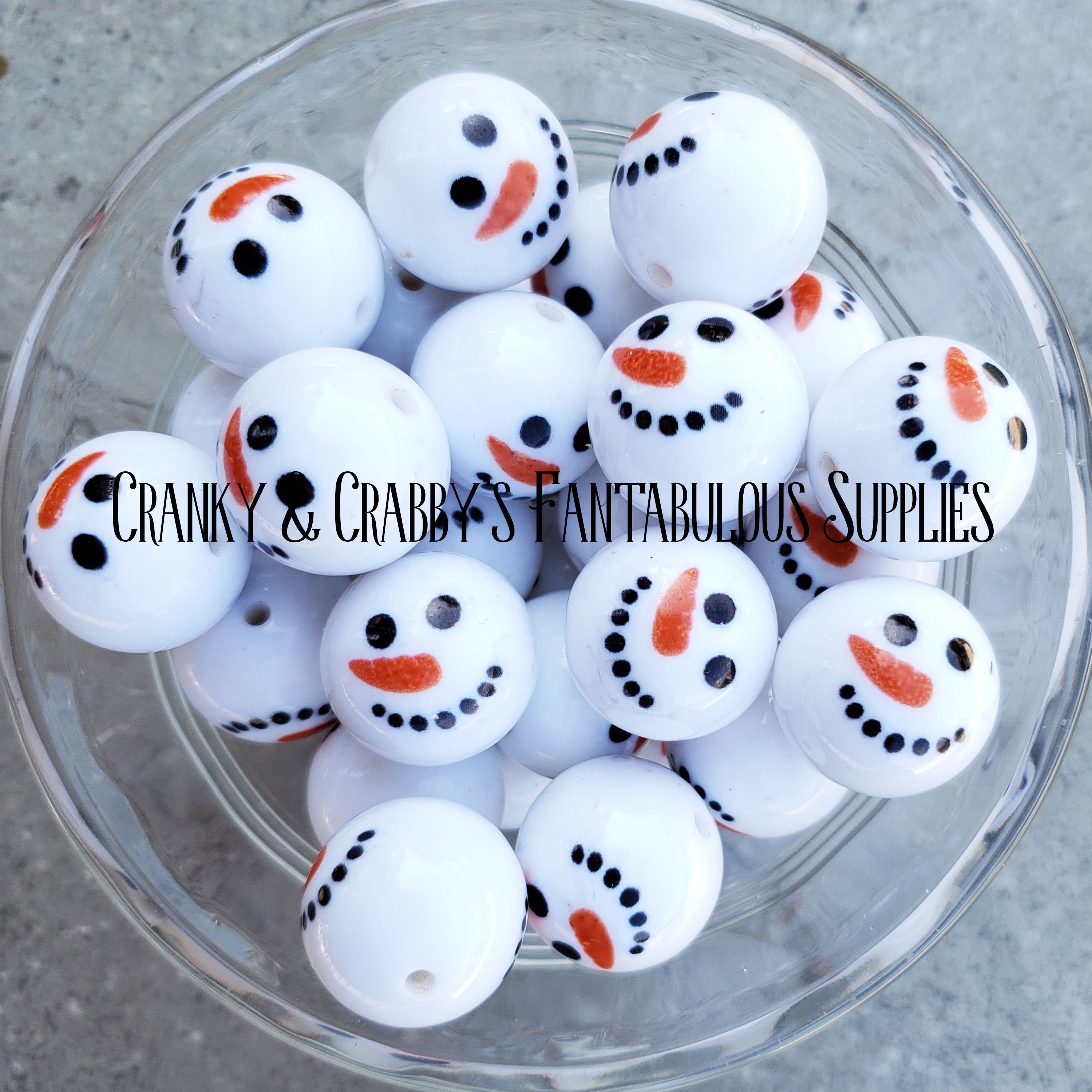 Notinzo Snowman Face 20mm Natural Face Ball Christmas Snowman to