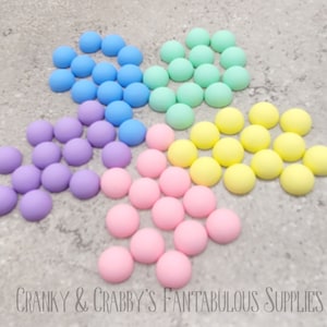 Pastel 1/2 round  Cabochon - Flat Back - 11.5mm x 6mm  - Set of 25