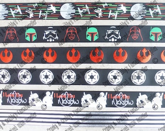 7/8" Force Inspired Collection  - US Designer Printed Ribbon - 1yd - Space Inspired, Fighter, LIMITED QUANTITIES