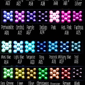 20mm Pearl Beads   -  Chunky Necklaces - Set of 10  - 36 color choices - any color of the rainbow you are looking for