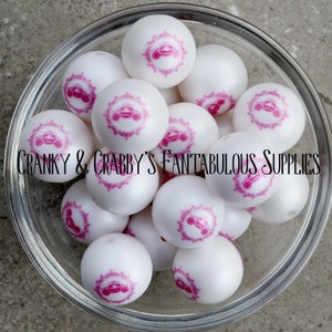 CLEARANCE 20mm Princess Carriage  -  Print Beads   - -  Chunky Necklaces - Set of 10 - Pumpkin Carriage