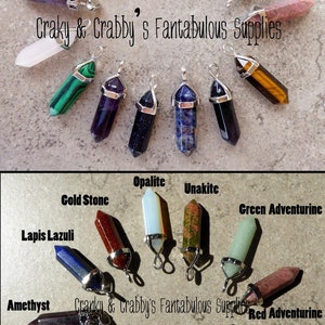 Gemstone Bullet Pendant size 38 - 45mm x 13mm - 15 Gemstones to choose from - Gemstone Point
