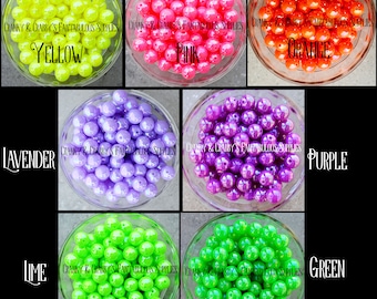 v  12mm AB NEON Jelly Beads  -  Chunky Necklaces - Set of 20 - Iridescent small beads - 7 color choices