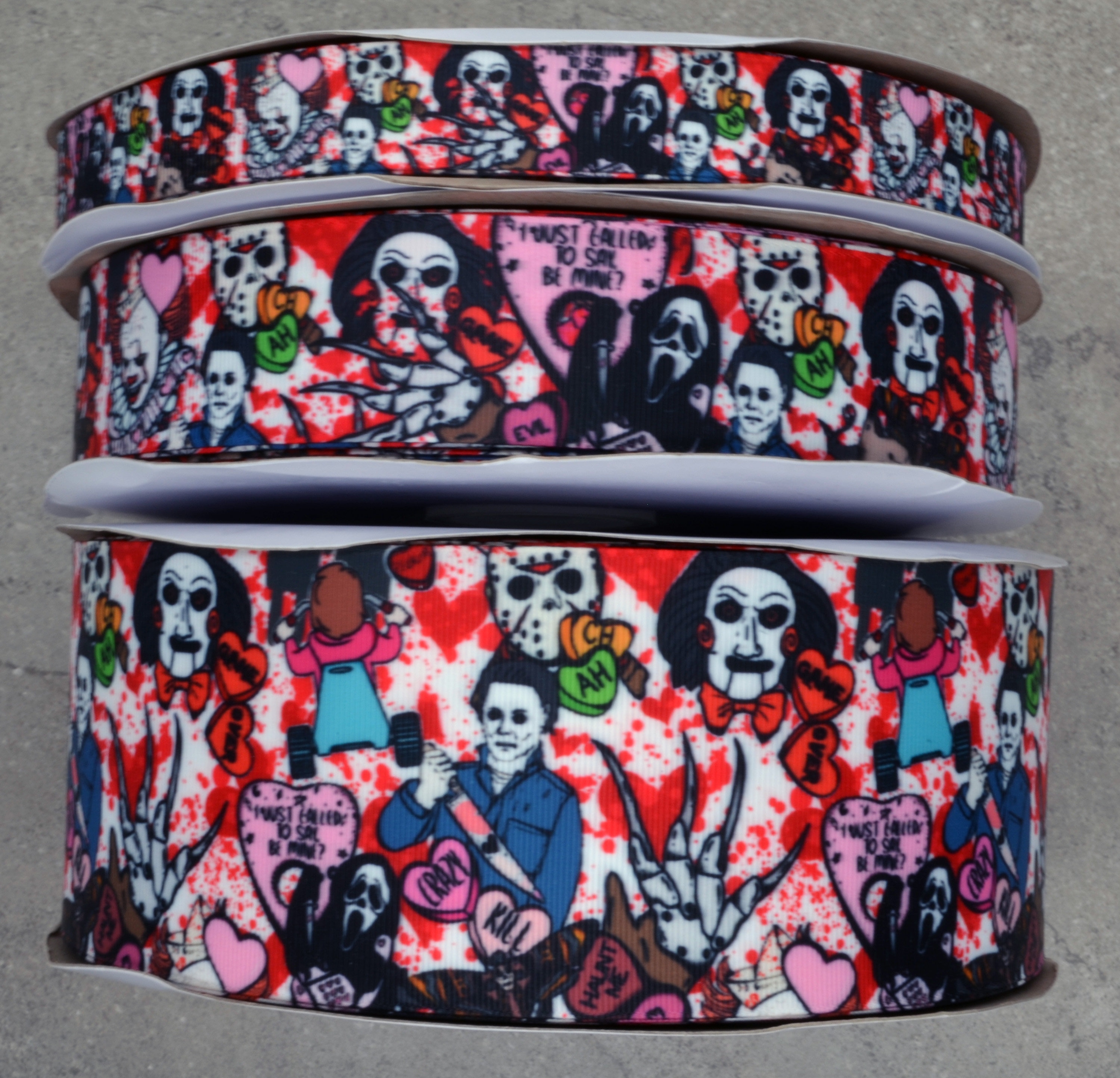 Horror Love - Classic- US Designer Printed Ribbon - 1yd - 7