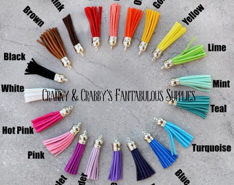 57mm Tassels -  19 color choices mix and match - approx 2.25" long  -  Chunky Necklace Pendant - purse tassel