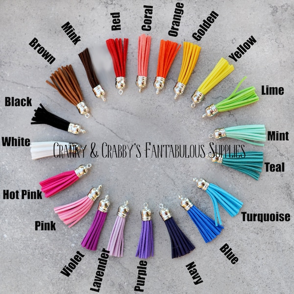 57mm Tassels -  19 color choices mix and match - approx 2.25" long  -  Chunky Necklace Pendant - purse tassel