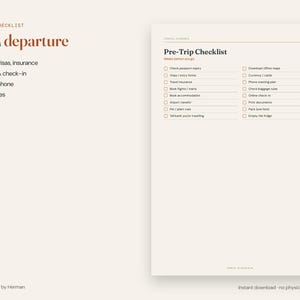 Travel Planner Printable, Packing List, Trip Itinerary, Vacation Planner, Travel Budget Spreadsheet, Holiday Checklist, A4 US Letter image 5