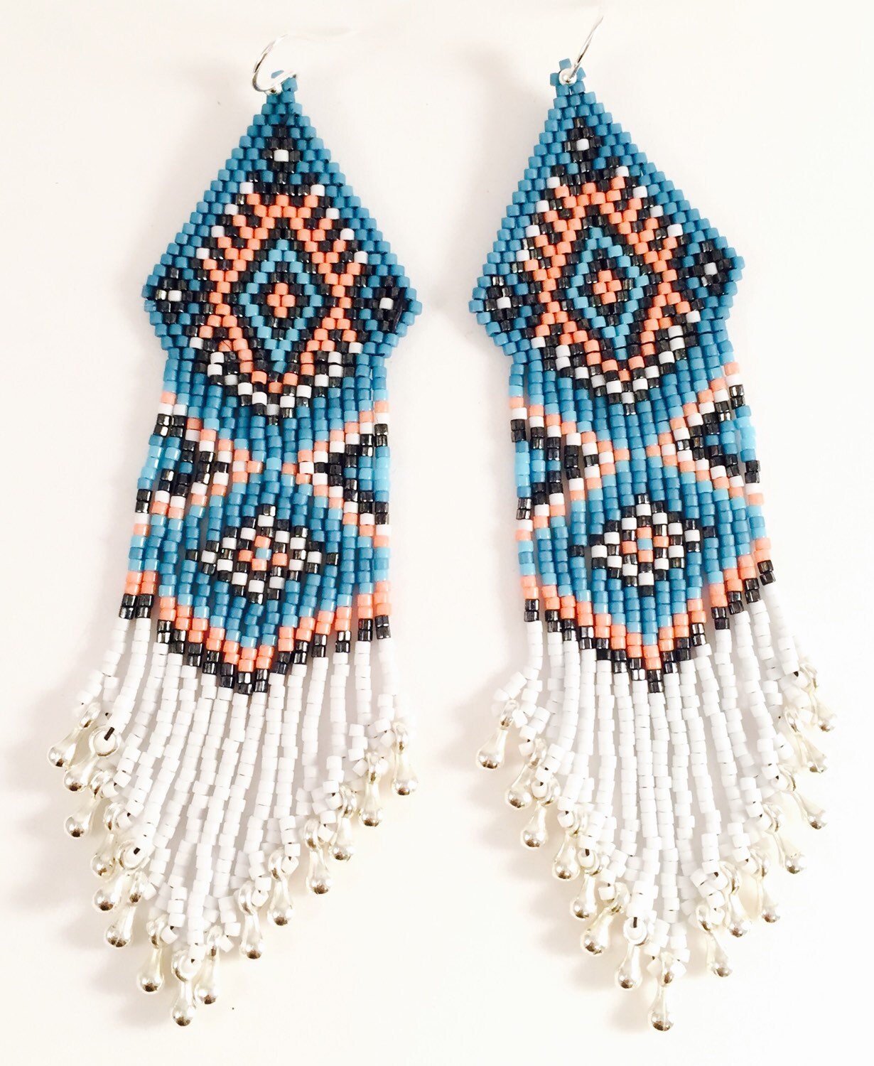 Rain Dancer Seed Beaded Earrings fringe Etsy