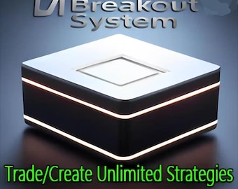 May include: A square, black and white electronic device with a glowing light strip around its center. The text "Ultimate Breakout System" appears at the top, and "Trade/Create Unlimited Strategies" with "LAUNCH PROMO --> -70%!" at the bottom.