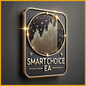 May include: A rectangular black plaque with a gold border featuring a circular graphic of a glowing gold bar chart overlaid on a dark network grid. Below the graphic, the text SMART CHOICE EA is embossed in gold lettering.