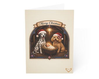 Tarjeta navideña con pesebre, tarjeta navideña del Niño Jesús con sobre, tarjeta navideña plegable de 5x7 pulgadas.