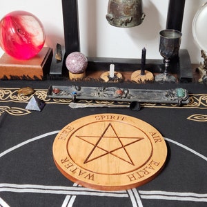 Pentacle Alter Plaque, Tile, Wall hanger - Customizable
