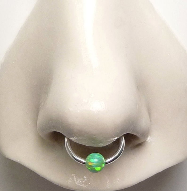 16g 1.2mm captive bead 925 sterling silver ring,cbr,rook,tragus,helix,eyebrow,septum,hypoallergenic piercing hoop with Semi-precious 4mm