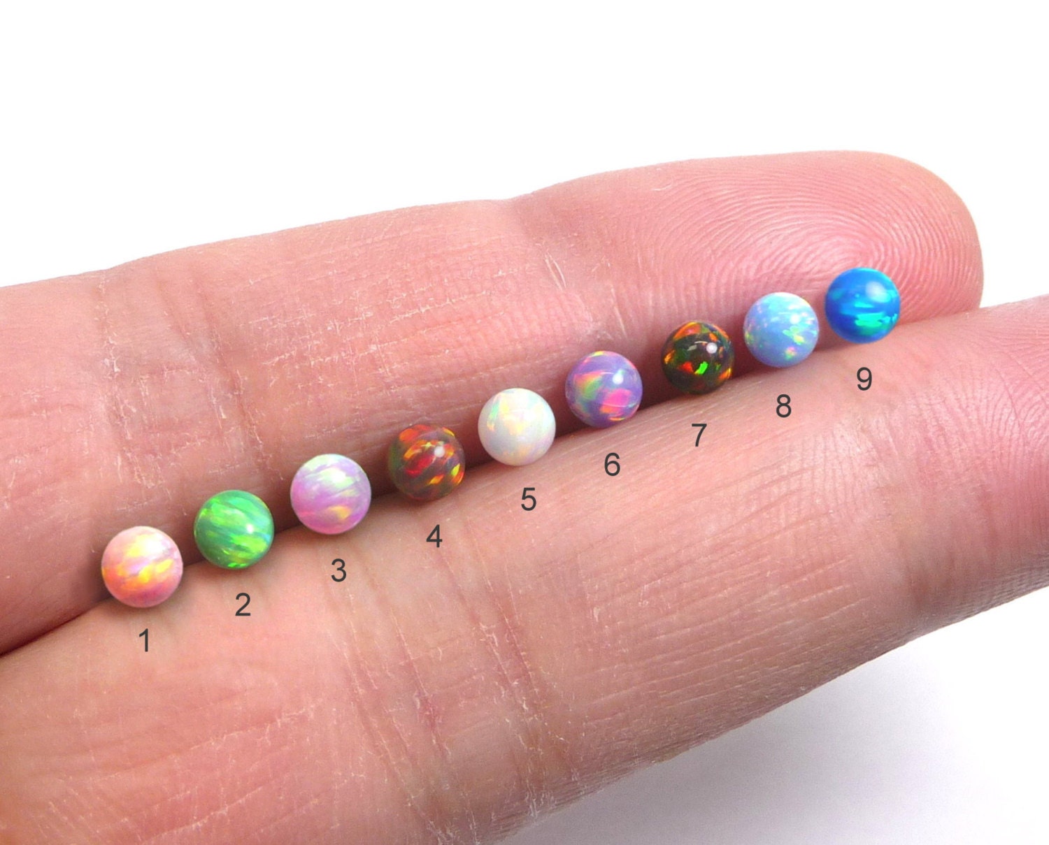 4mm Twin Opal Stud Opal Ball Stud100 Handmade Sterling Etsy