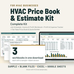 HVAC Flat Rate Price Book and Estimate Template Kit image 1