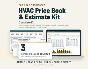 HVAC Flat Rate Price Book and Estimate Template Kit