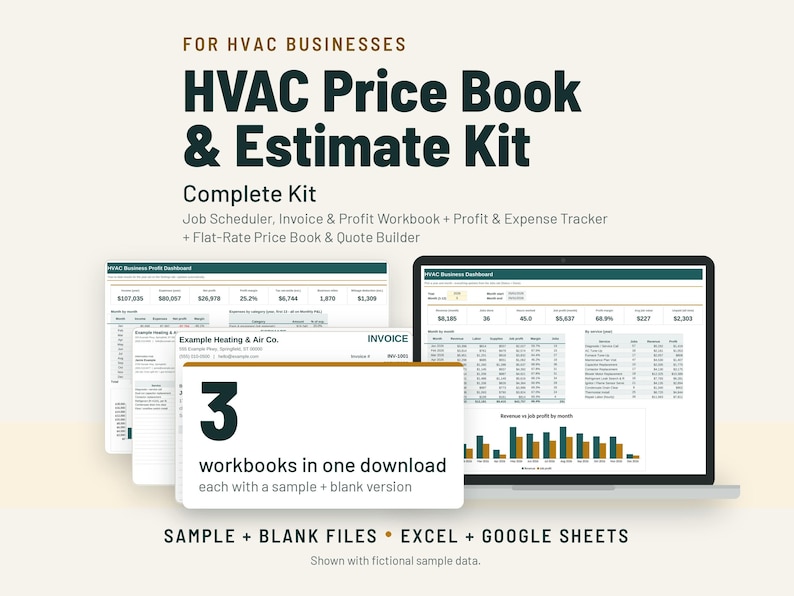 HVAC Flat Rate Price Book and Estimate Template Kit image 1