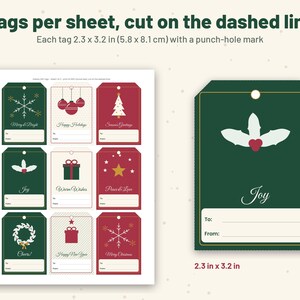 Set di etichette e biglietti regalo di Natale stampabili, in formato PDF modificabile. immagine 5