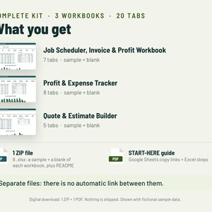 Lawn Care Business Spreadsheet Bundle | Estimate, Invoice, Mowing Scheduler, Profit Tracker | Google Sheets + Excel image 5