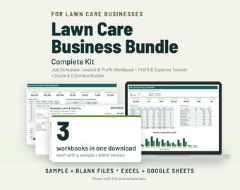Lawn Care Business Spreadsheet Bundle: Estimate, Invoice, Scheduler