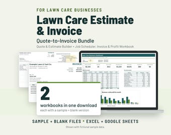 Lawn Care Estimate and Invoice Template, Google Sheets & Excel
