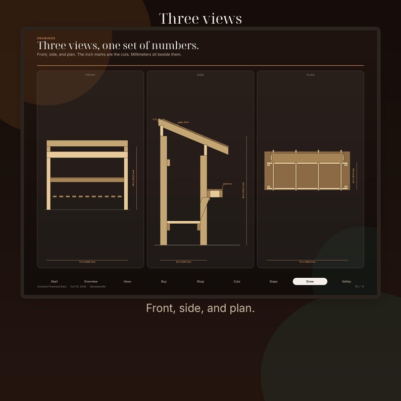 Covered Firewood Rack | PDF Build Plan with Kindling Shelf and Cut List image 7