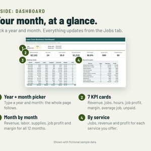 Lawn Care Invoice Template and Mowing Schedule | Lawn Care Spreadsheet, Client Tracker | Google Sheets + Excel image 3