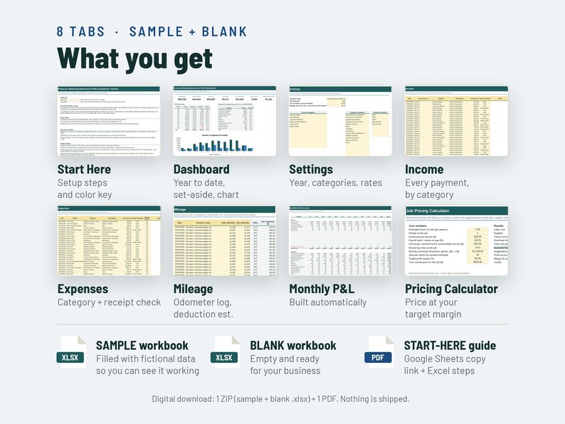 Pressure Washing Expense and Profit Tracker Spreadsheet image 5