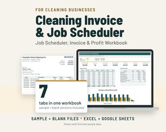 Cleaning Invoice Template and Job Scheduler Spreadsheet