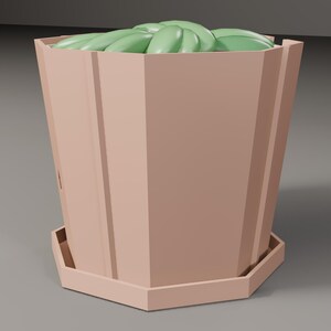 Pylonwell Trio Geometric Self-Watering Planter Set STEP, STL and 3MF Files image 2