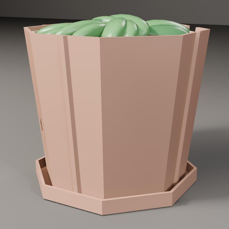 Pylonwell Trio Geometric Self-Watering Planter Set STEP, STL and 3MF Files image 2
