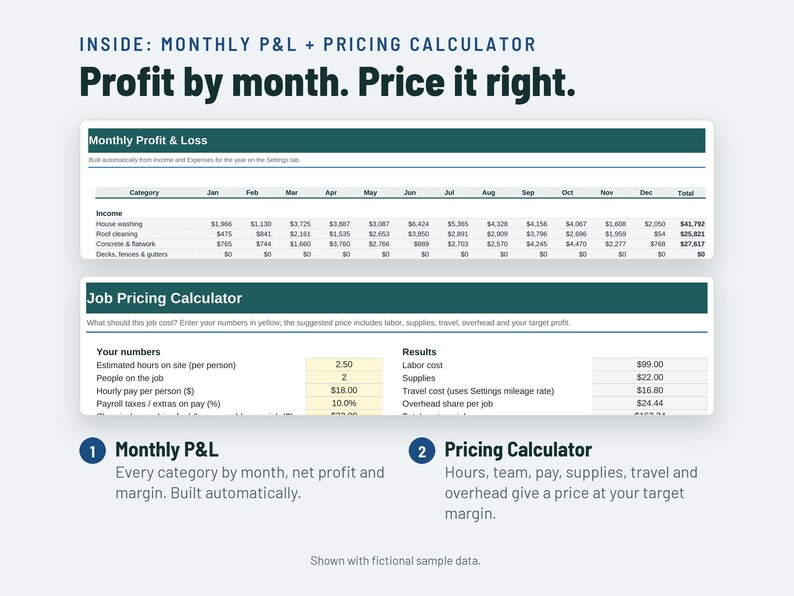 Pressure Washing Expense and Profit Tracker Spreadsheet image 4