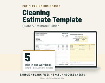 Cleaning Estimate Template, Maid Service Quote Spreadsheet