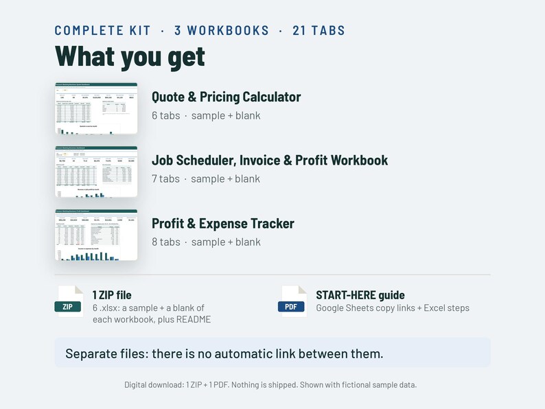 Pressure Washing Business Start Up Kit | Soft Wash Pricing Calculator, Estimate, Invoice | Google Sheets + Excel image 5