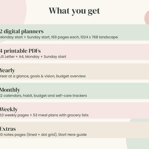 2027 Digital Planner, Hyperlinked PDF with Budget and Habit Tracker imagen 11