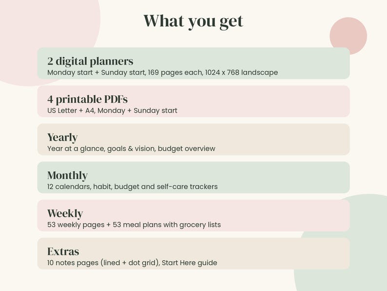 2027 Digital Planner, Hyperlinked PDF with Budget and Habit Tracker imagen 11