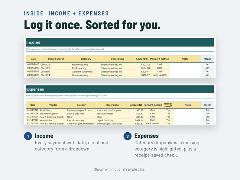 Pressure Washing Expense and Profit Tracker Spreadsheet image 3