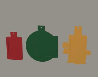 Hearthslip Gift Card Ornament Print Files, Three Holiday Shapes, STL STEP and 3MF