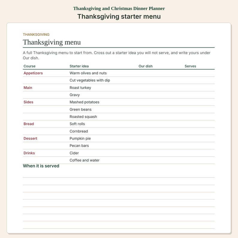 Thanksgiving and Christmas Dinner Planner | Guest Menu and Hosting Budget image 2