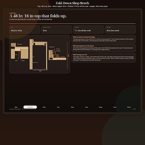Fold-Down Shop Bench | Wall Folding PDF Plan with Cut List and Stud Notes image 1