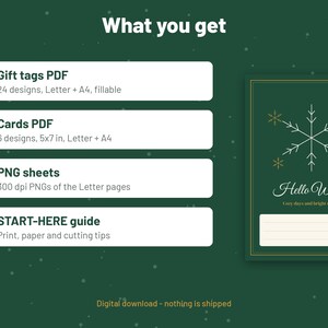 Set di etichette e biglietti regalo di Natale stampabili, in formato PDF modificabile. immagine 6
