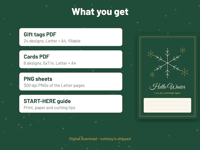 Set di etichette e biglietti regalo di Natale stampabili, in formato PDF modificabile. immagine 6