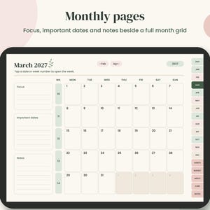 2027 Digital Planner, Hyperlinked PDF with Budget and Habit Tracker imagen 4