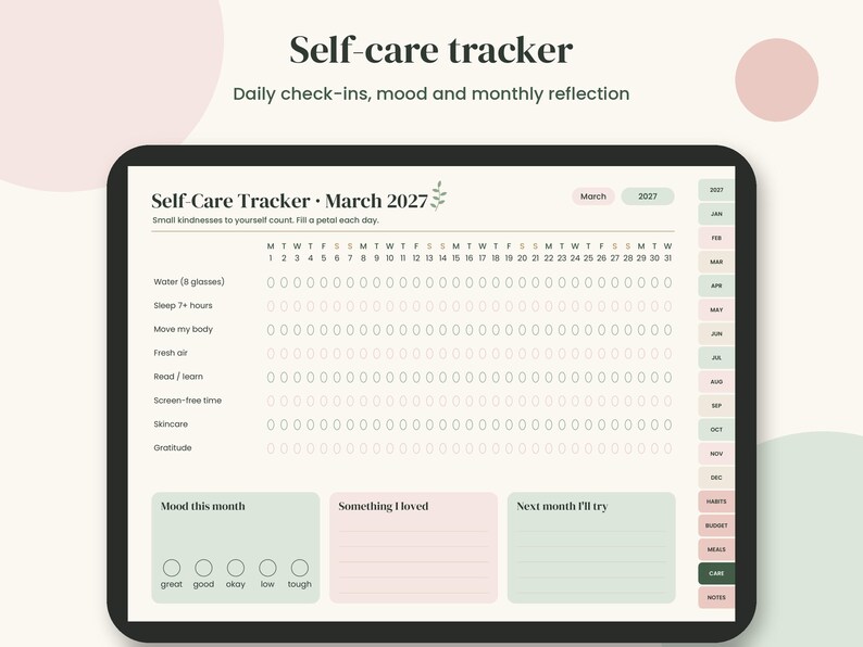 2027 Digital Planner, Hyperlinked PDF with Budget and Habit Tracker imagen 9