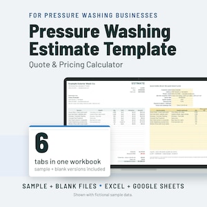 Pressure Washing Estimate Template and Price Per Sq Ft Calculator image 1