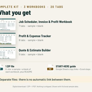 Cleaning Business Spreadsheet Bundle | Estimate, Invoice, Job Scheduler, Profit & Expense Tracker | Google Sheets + Excel image 5