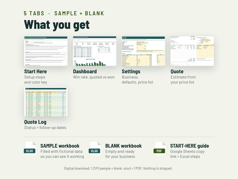 Lawn Care Estimate Template | Landscaping Estimate Form, Per Sq Ft Pricing | Google Sheets + Excel image 5