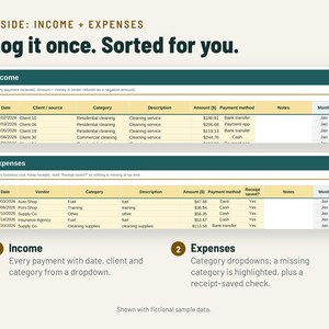 Cleaning Business Expenses Spreadsheet and Profit Tracker | Monthly P&L, Pricing Calculator | Google Sheets + Excel image 3