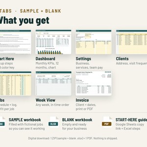 Cleaning Invoice Template and Job Scheduler | Cleaning Business Spreadsheet, Client Tracker | Google Sheets + Excel image 5
