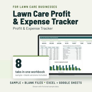 Lawn Care Expense and Profit Tracker, Landscaping Bookkeeping image 1